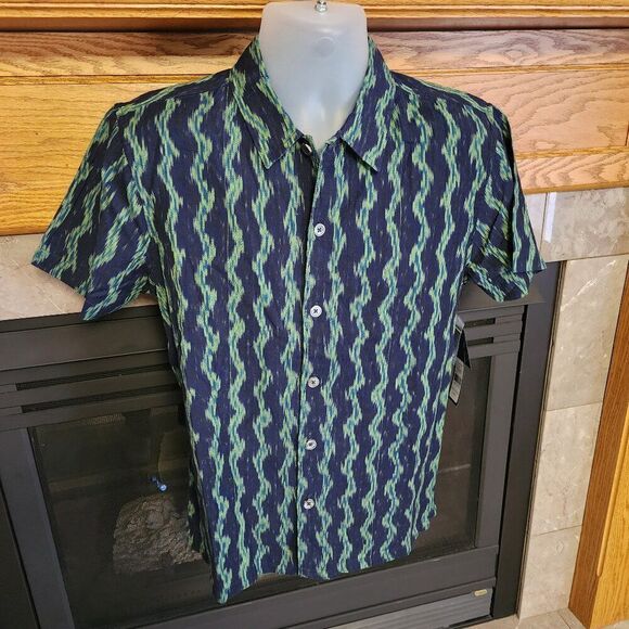 Marc by Marc Jacobs Gettysburg Blue Short-Sleeved Button-Up Shir - Picture 1 of 9